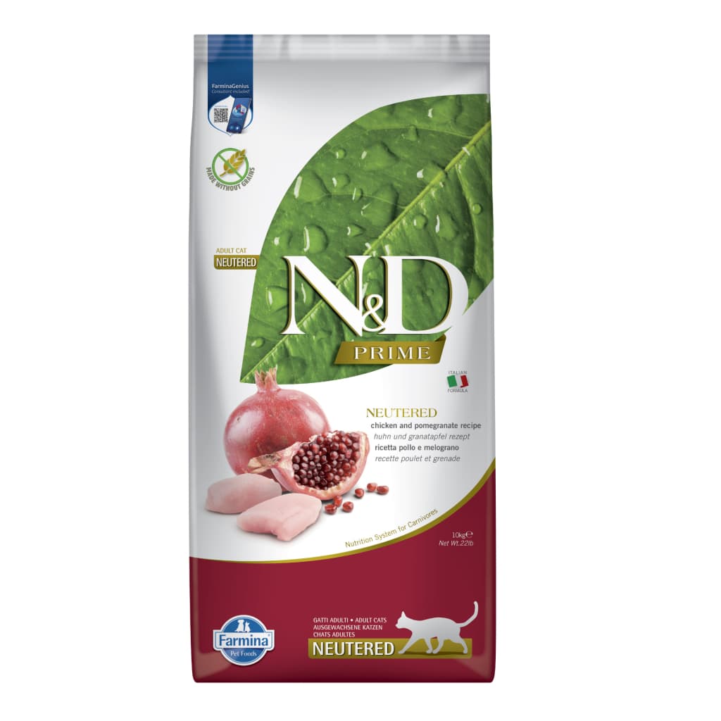 N&D Prime Tavuklu ve Narlı Tahılsız Kısırlaştırılmış Kedi Maması 10 kg