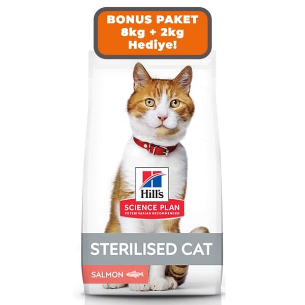Hill's SCIENCE PLAN Somonlu Kısırlaştırılmış Yetişkin Kedi Maması 8 kg + 2 kg HEDİYE!