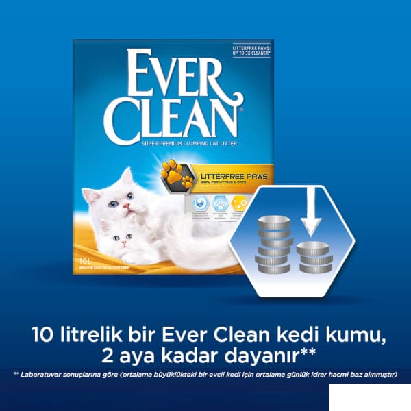 Ever Clean Litterfree Paws Patilere Yapışmayan Topaklanan Kedi Kumu 10 lt