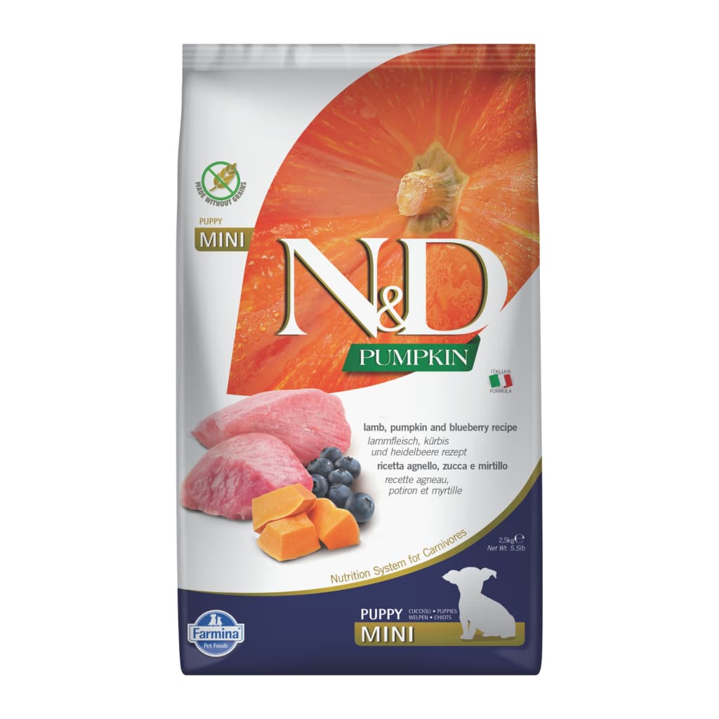 N&D Pumpkin Bal Kabaklı Kuzulu ve Yaban Mersinli Küçük Irk Tahılsız Yavru Köpek Maması 2,5 kg