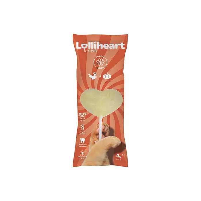 M-Pets Lolliheart Tavuklu ve Balkabaklı Kedi Ödülü 4 gr