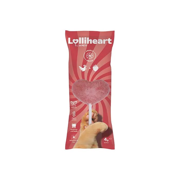 M-Pets Lolliheart Tavuklu ve Çilekli Kedi Ödülü 4 gr