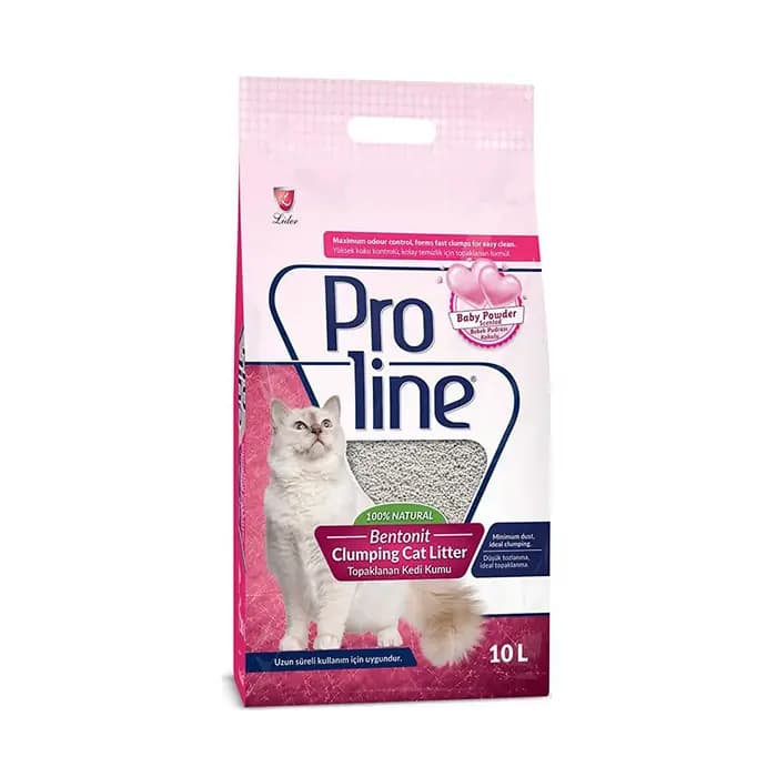Proline  Süper Topaklanan Bebek Pudralı Bentonit Kedi Kumu 10 Lt