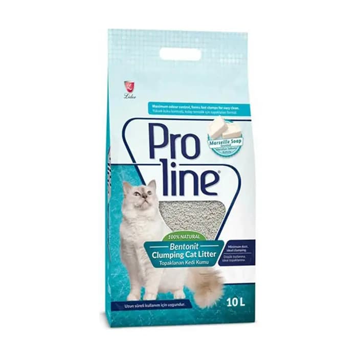 Proline Süper Topaklanan İnce Taneli Marsilya Sabun Kokulu Bentonit Kedi Kumu 10 LT