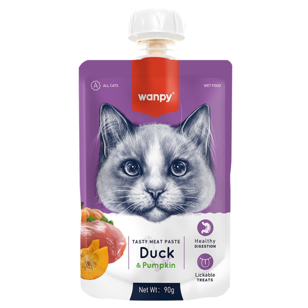 Wanpy Ördekli ve Bal Kabaklı Ezme Kedi Ödül Maması 90 gr