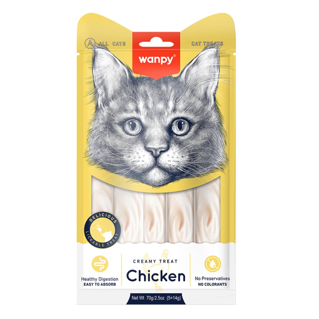 Wanpy Tavuklu Sindirim Sistemi Destekleyici Krema Kedi Ödül Maması 14 gr (5'li)