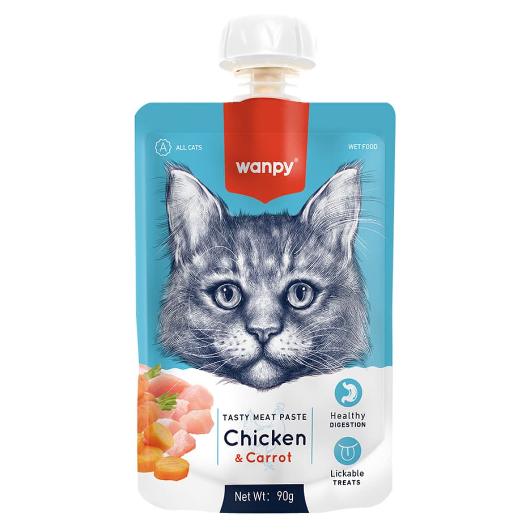 Wanpy Tavuklu ve Havuçlu Ezme Kedi Ödül Maması 90 gr