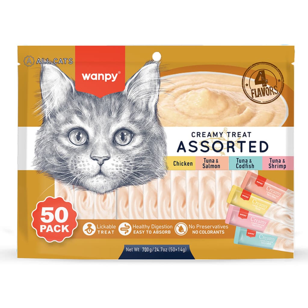 Wanpy Krema Kedi Ödül Maması 14 gr (50 Adet) (Karışık Çeşitli)