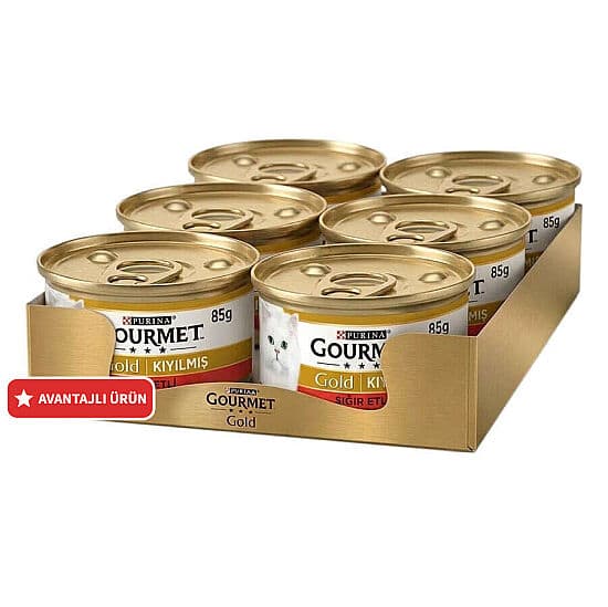 Gourmet Gold Kıyılmış Sığır Etli Kedi Maması 85 Gr x 6 Adet