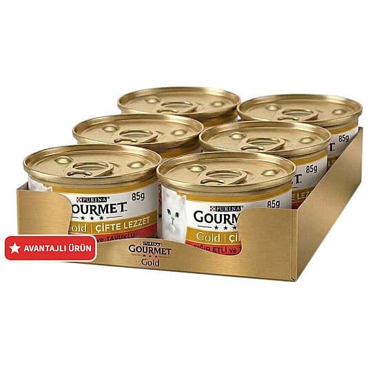Gourmet Gold Soslu Sığır Etli Tavuklu Kedi Konservesi 85 Gr x 6 Adet