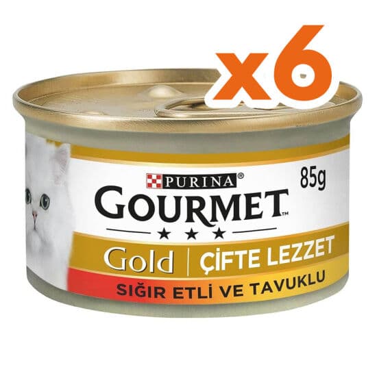 Gourmet Gold Soslu Sığır Etli Tavuklu Kedi Konservesi 85 Gr x 6 Adet
