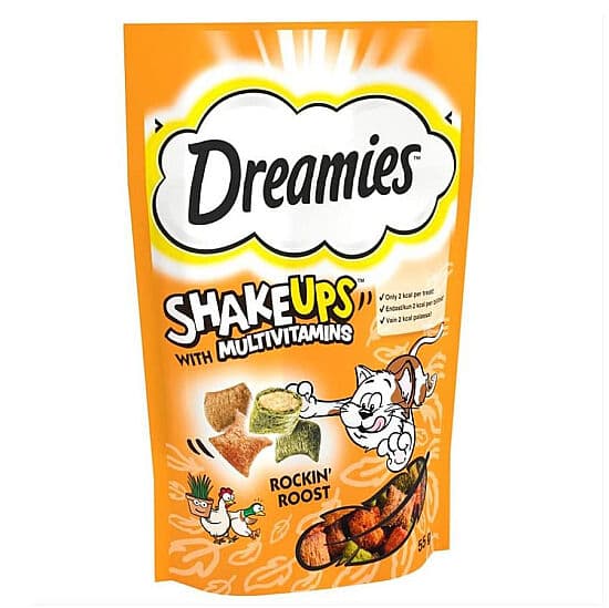 Dreamies Shake Ups Multivitamins Tavuk ve Ördek Aromalı Naneli Kedi Ödülü 55 Gr