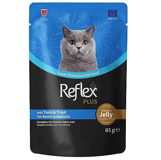 Reflex Plus Pouch Jelly Ton ve Alabalıklı Jöleli Kedi Yaş Maması 85 Gr